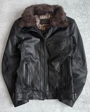 Load image into Gallery viewer, Tete Homme 00s Black Leather Fur Jacket