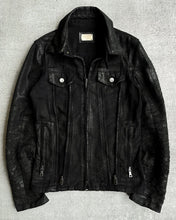 Load image into Gallery viewer, Buffalo Bobs 00s Waxed and Distressed Convertible Denim Trucker Jacket