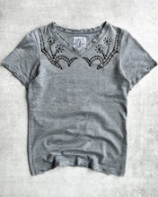 Load image into Gallery viewer, Obelisk 00s Studded and Distressed V-Neck Tee