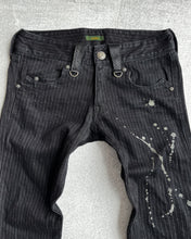 Load image into Gallery viewer, Obelisk 00s Python Skin Lace-up Pinstripe Flared Pants

