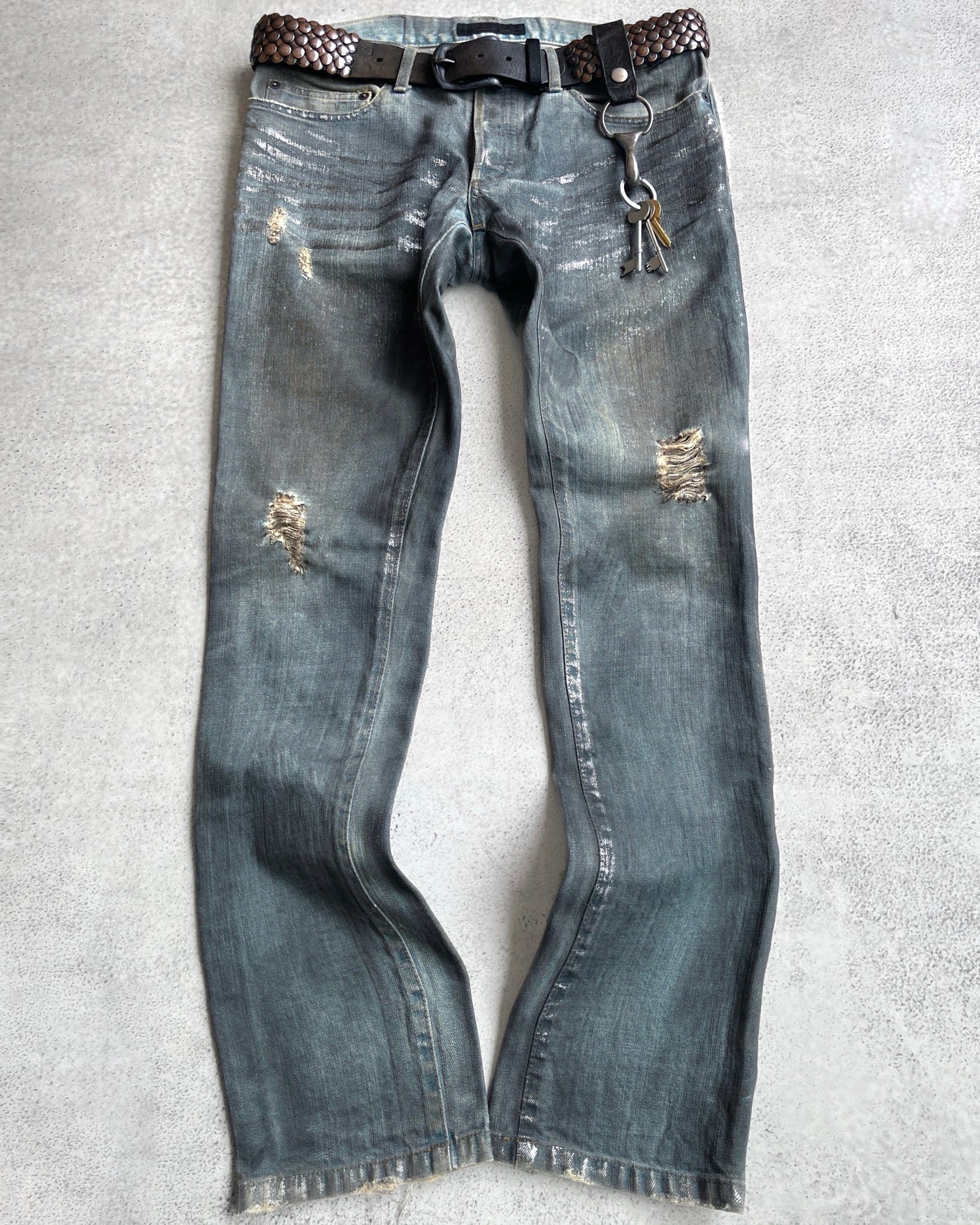 HaLb 00s Metallic Waxed Straight Cut Denim