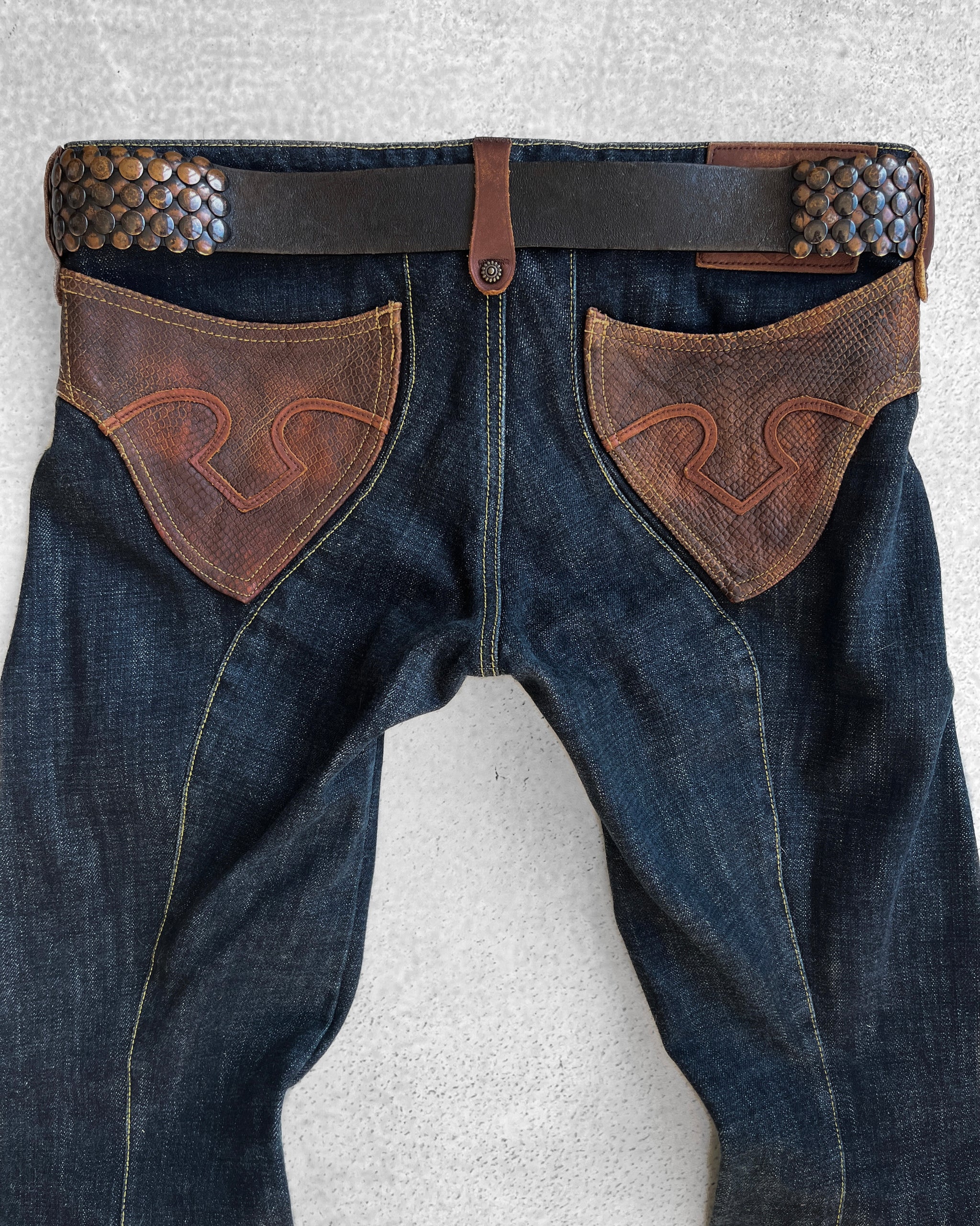 Obelisk 00s Reptile Skin Flared Denim – firstfinal