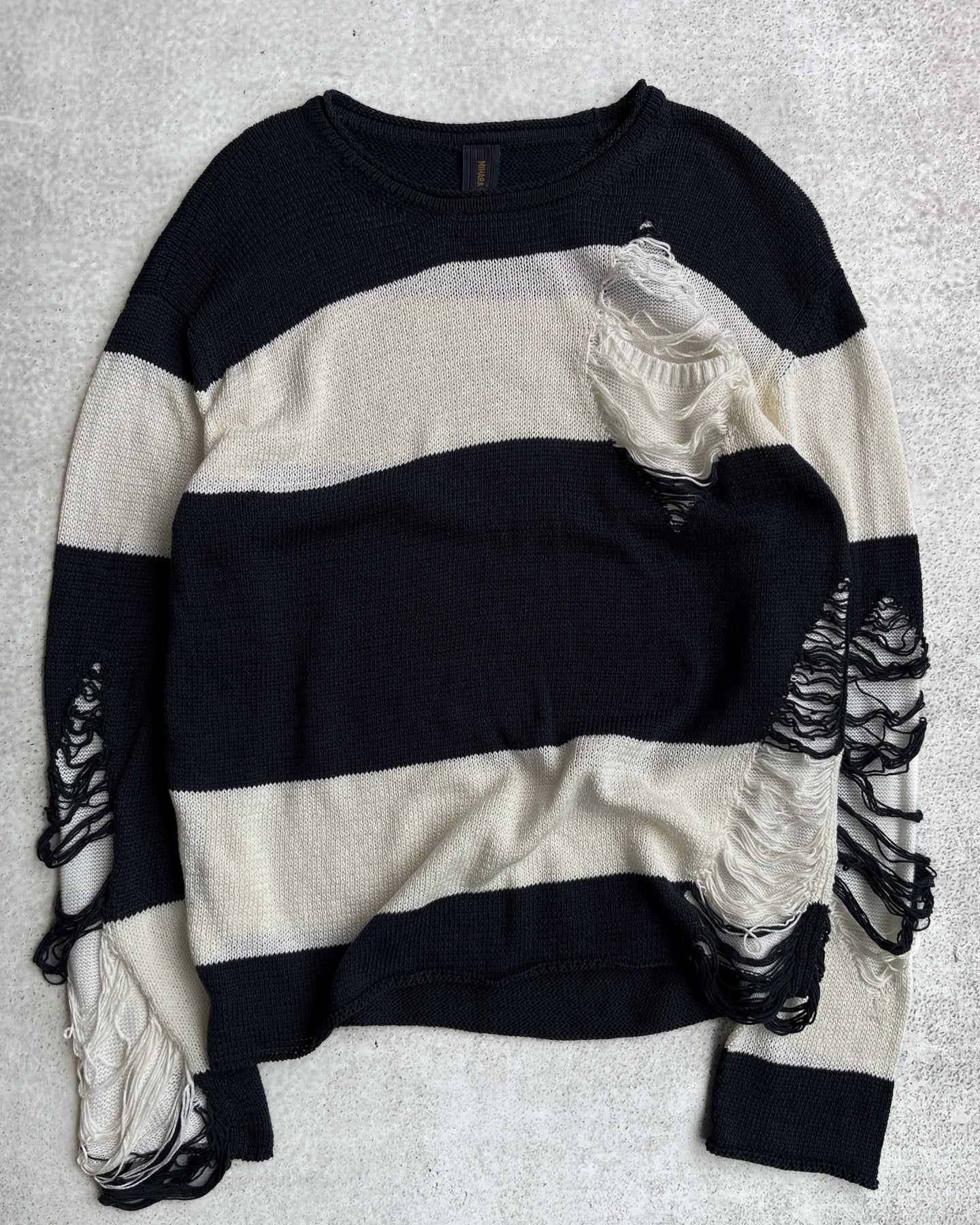 Mihara Yasuhiro 00s Distressed Striped Knit