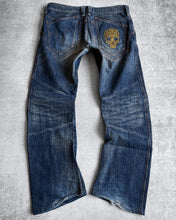 Load image into Gallery viewer, Obelisk 00s Skull Embroidered Flared Denim
