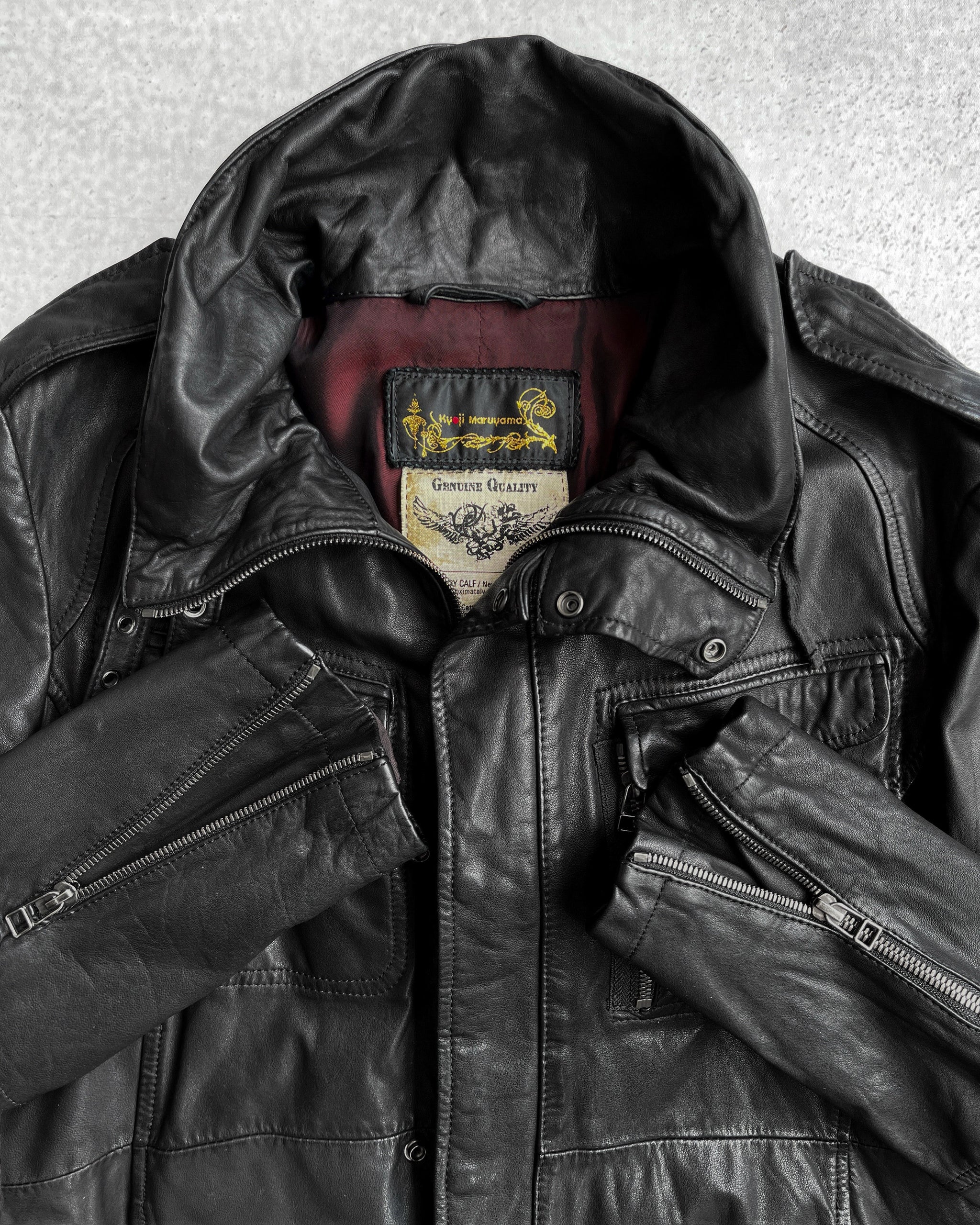 kyoji maruyama M-65 レザージャケット 牛革 日本製 Kyoji Maruyama 00s Calf Leather M-65 Jacket – firstfinal