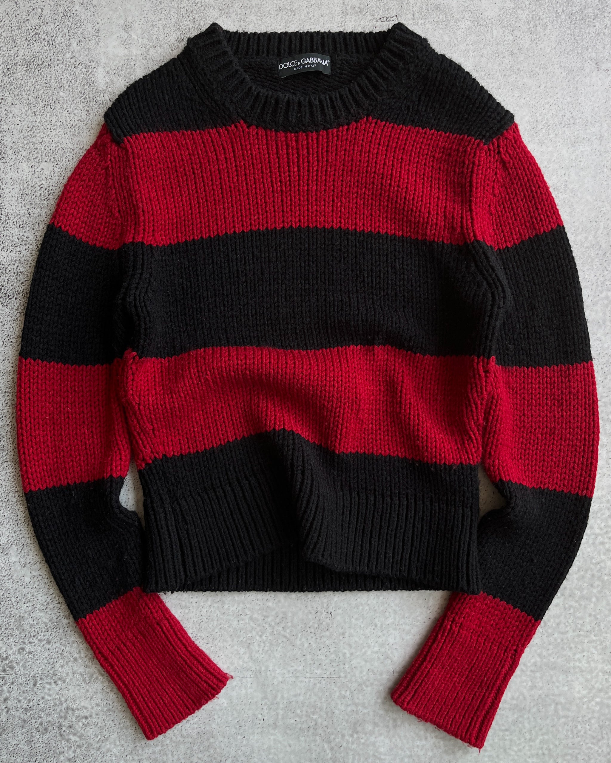Dolce&Gabbana ドルガバ 赤 ストライプ セーター C396CA58-A9FD-47FB-9D3A-