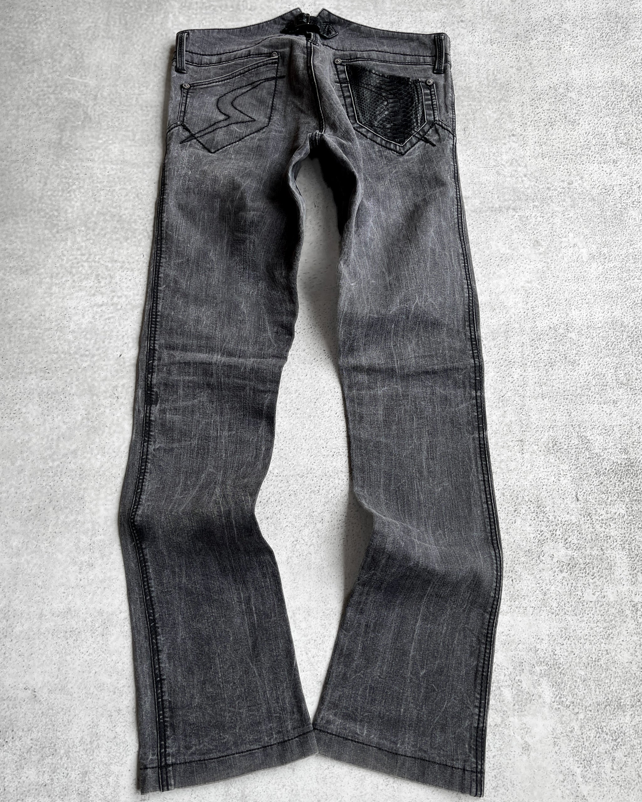 パンツ 00s obelisk python flare denim archive Obelisk 00s Python Skin Denim – firstfinal